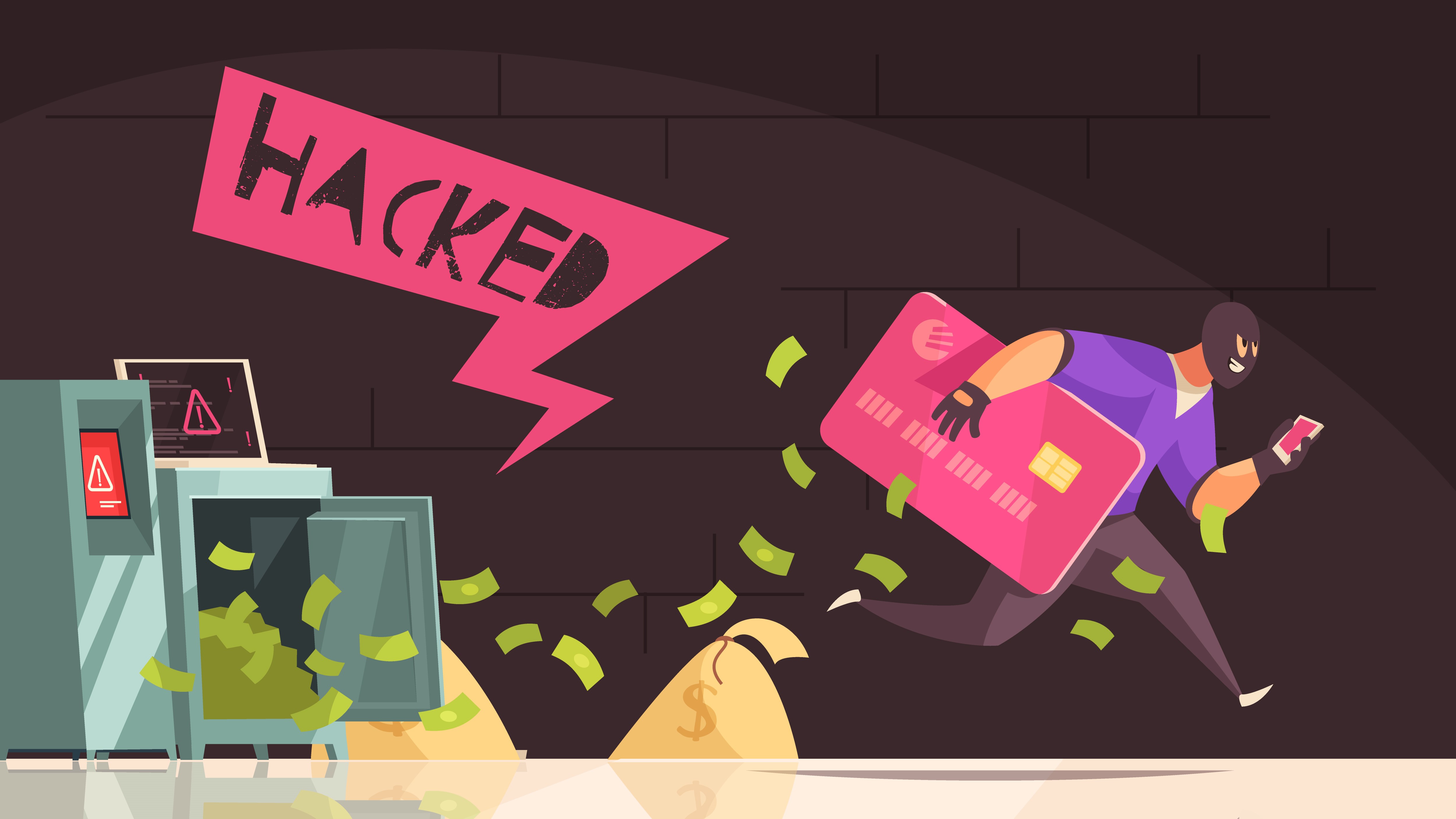 Hacker Runs Away Composition